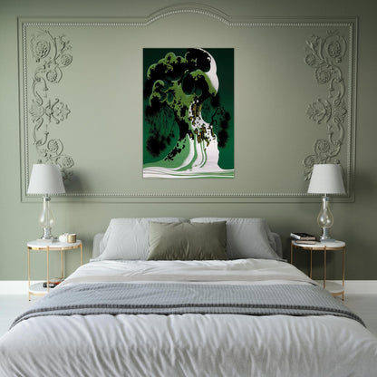 Snow Covered Bonsai - Eyvind Earle Brushed Aluminum Print - 70x100 cm / 28x40 inches | Eyvind Earle Aluminum Print | Eyvind Earle Prints