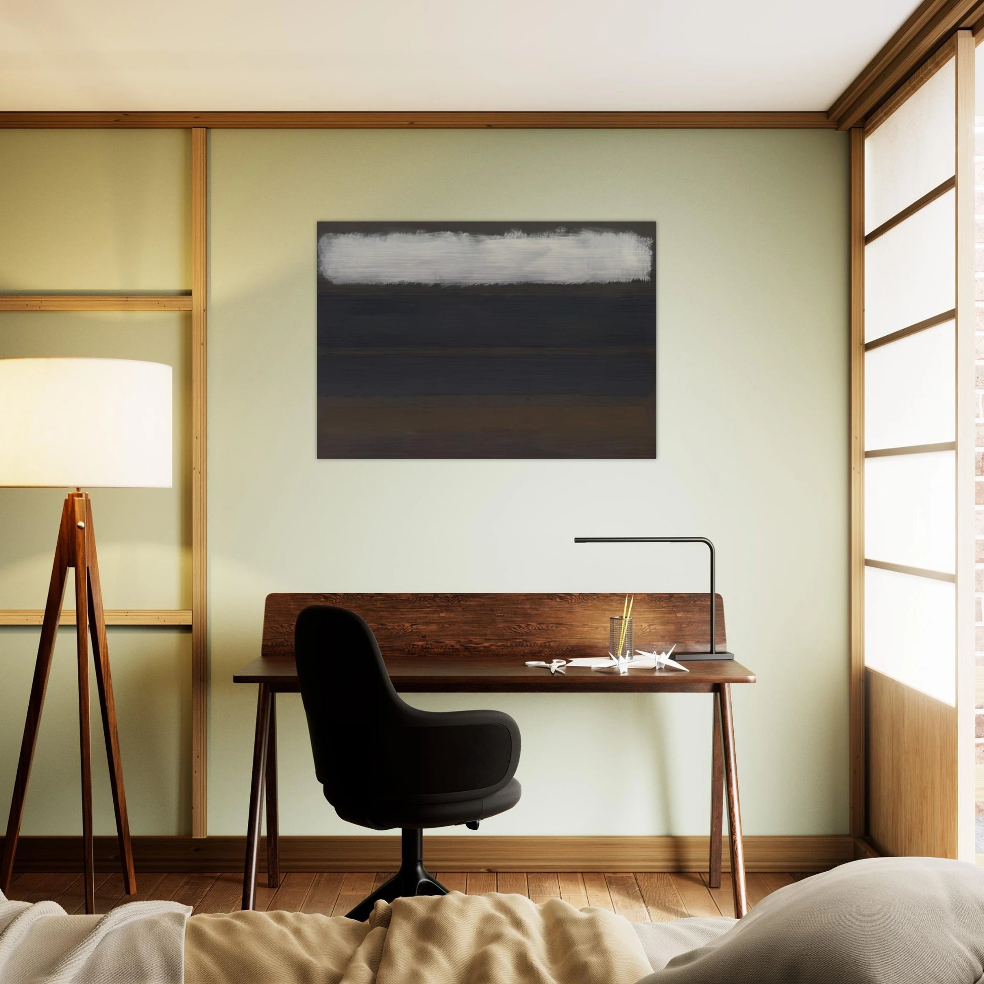 No. 14 Horizontals, White over Darks - 1961 - Mark Rothko Brushed Aluminum Print - 70x100 cm / 28x40 inches | Mark Rothko Aluminum Print | Mark Rothko Prints