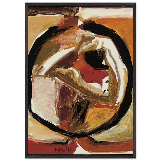 Untitled - Abstract Art - S H Raza 70x100 cm / 28x40 inches Framed Art Print – Black Wooden Frame