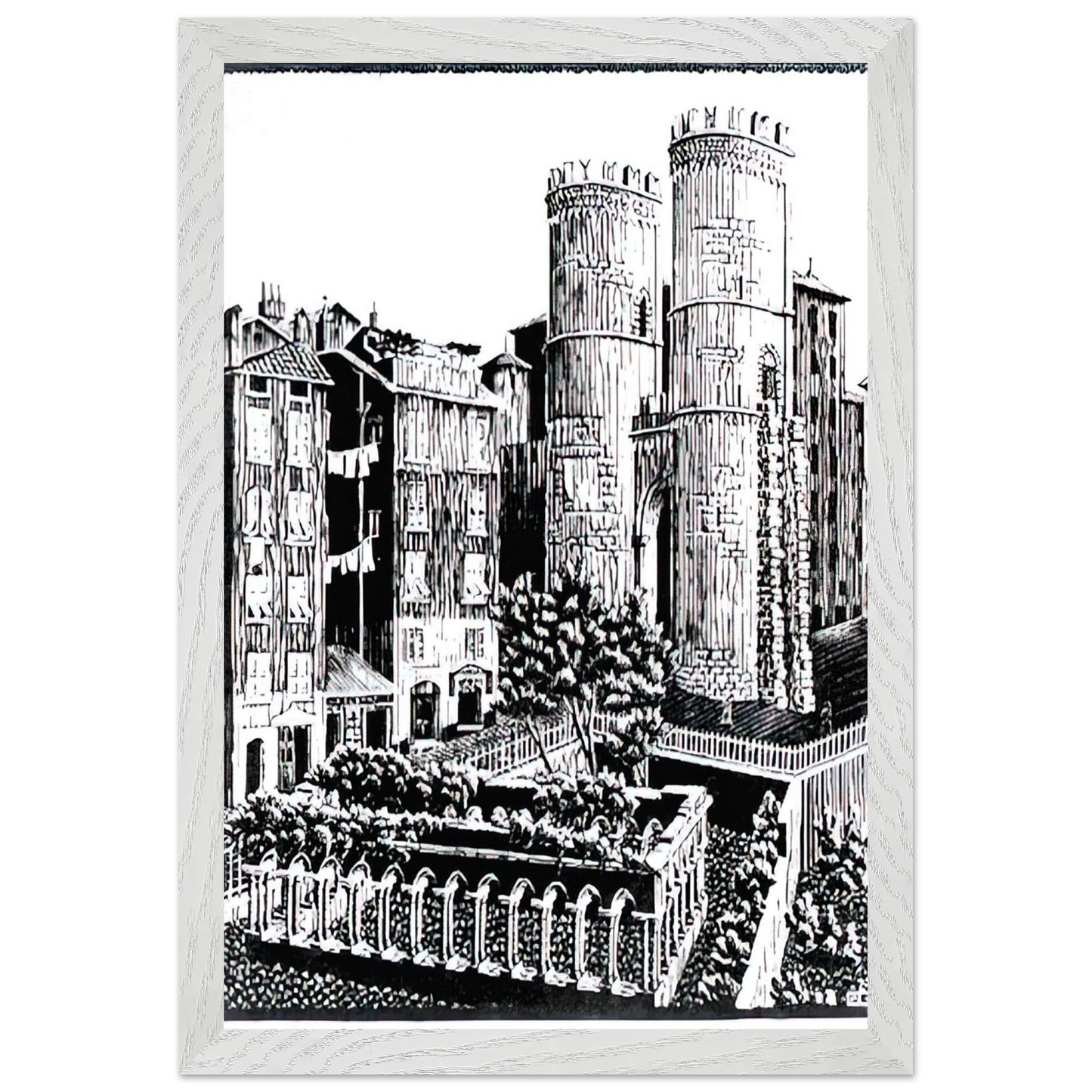 MC Escher - ESCHER (25) Wall Art - 21x29.7 cm / 8x12" - Premium Wooden Framed Poster With Fine Art Paper-canvas - Black frame