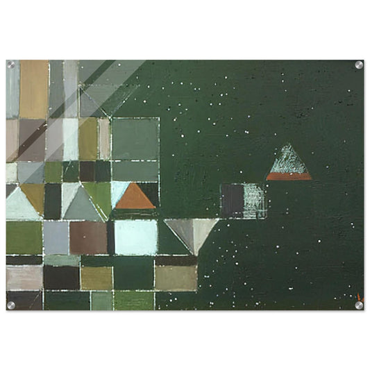 Square Motif Green  Lilac - 1948 - Victor Pasmore Acrylic Print - 70x100 cm / 28x40″ inches