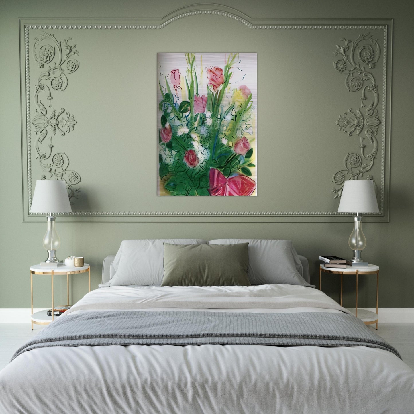 BOUQUET OF ROSES - Raoul Dufy Brushed Aluminum Print - 70x100 cm / 28x40 inches | Raoul Dufy Aluminum Print | Raoul Dufy Prints