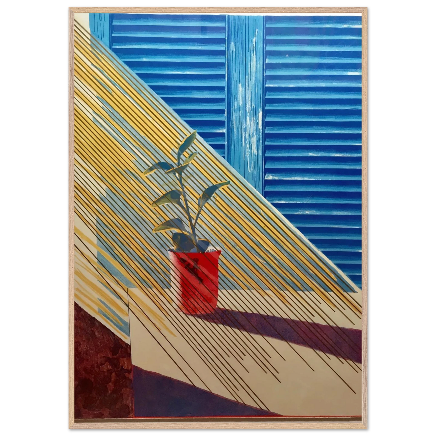David Hockney - David Hockney Wall art - 28x43  cm / XL (11x17 inches) - Premium Wooden Framed Poster With Fine Art Paper - Black frame