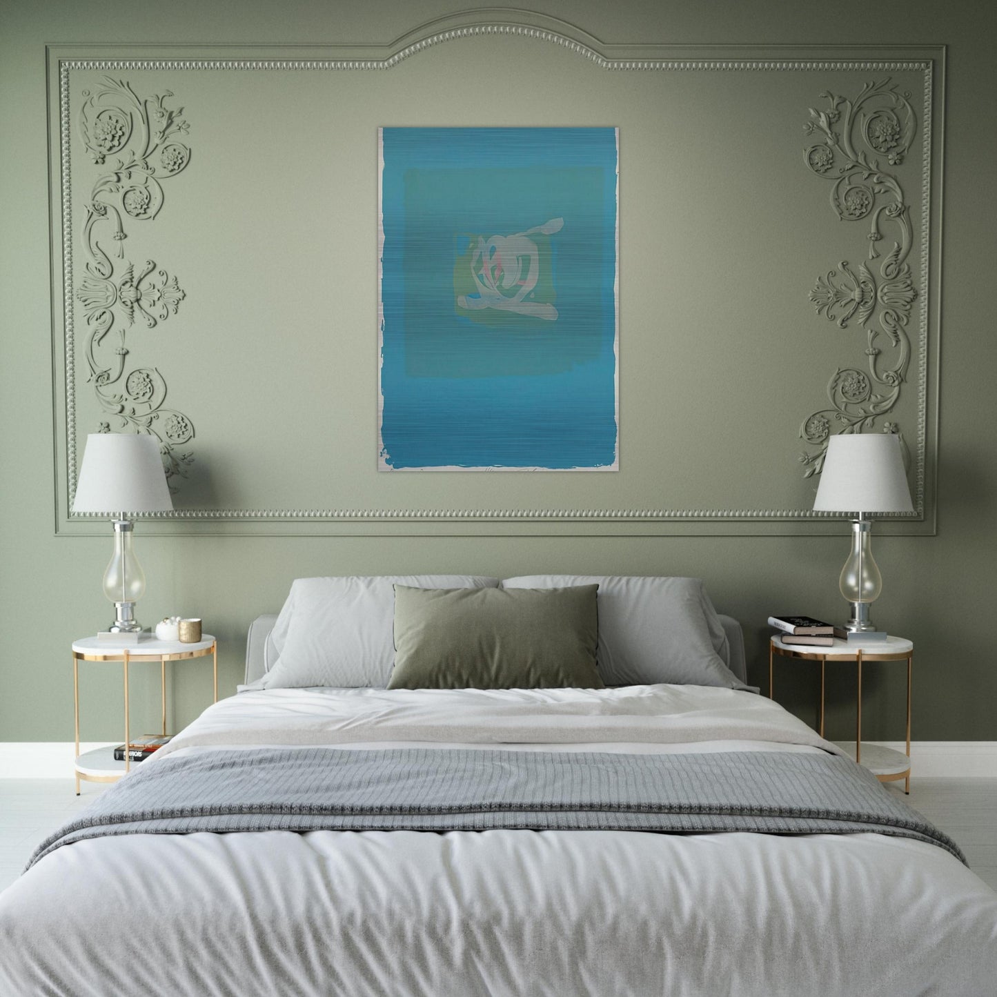 Plentitude in Blue - 1975 - Adja Yunkers Brushed Aluminum Print - 70x100 cm / 28x40 inches | Adja Yunkers Aluminum Print | Adja Yunkers Prints