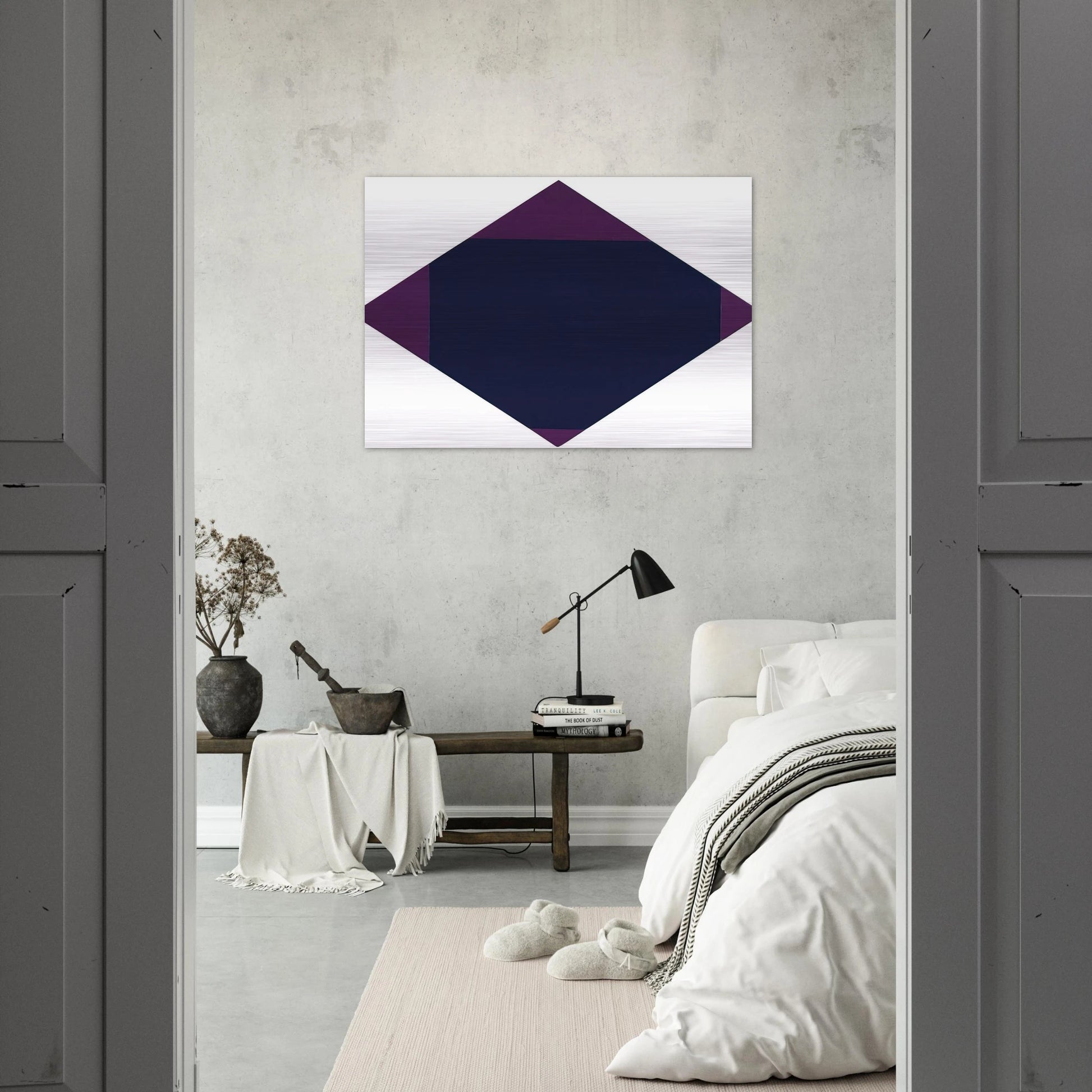 Blau-violettes horizontal-vertikal-quadrat - 1968 - Max Bill Brushed Aluminum Print - 70x100 cm / 28x40 inches | Max Bill Aluminum Print | Max Bill Prints