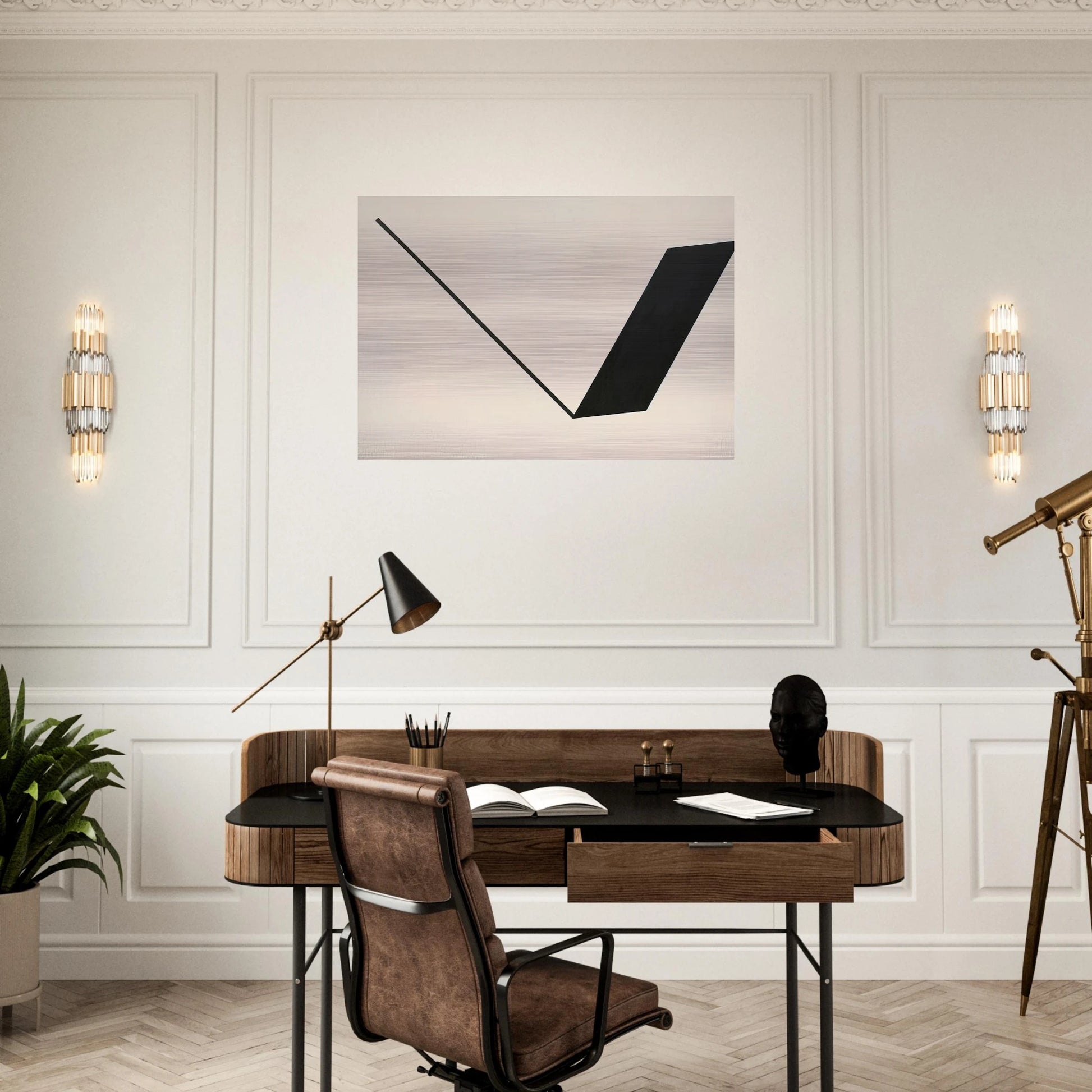 Big Space - Black Line - 1990 - Leon Polk Smith Brushed Aluminum Print - 70x100 cm / 28x40 inches | Leon Polk Smith Aluminum Print | Leon Polk Smith Prints