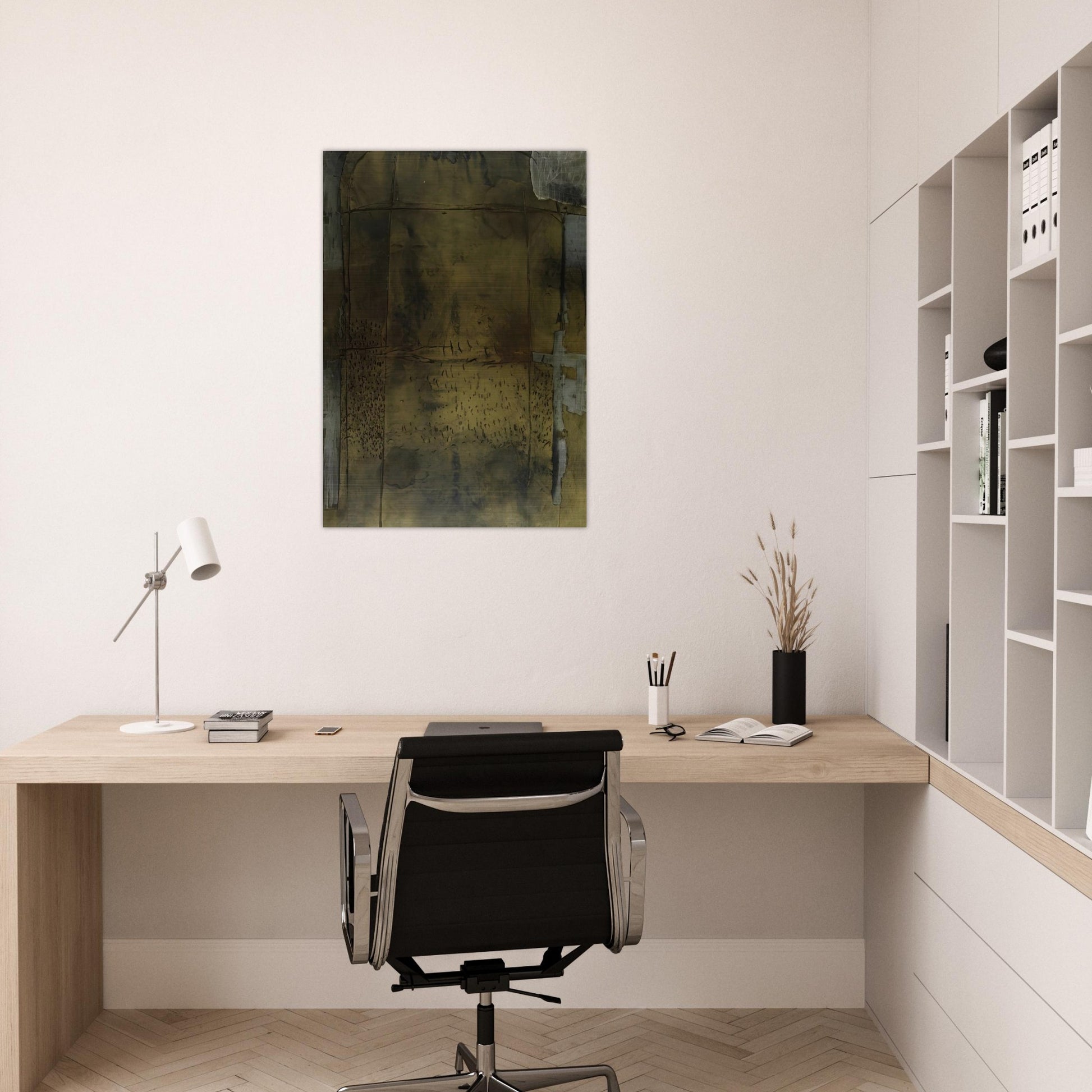 GREY OCHRE 1958 - Antoni Tapies Brushed Aluminum Print - 70x100 cm / 28x40 inches | Antoni Tapies Aluminum Print | Antoni Tapies Prints