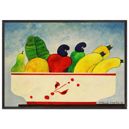 Cesta Com Frutas - 1998 - Aldemir Martins 70x100 cm / 28x40 inches Framed Art Print – Black Wooden Frame