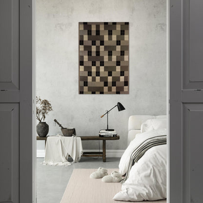 BLACK WHITE GRAY 1964 - Anni Albers Brushed Aluminum Print - 70x100 cm / 28x40 inches | Anni Albers Aluminum Print | Anni Albers Prints