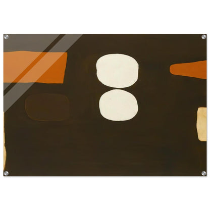 Dark Brown, Orange and White - 1963 - William Scott Acrylic Print - 70x100 cm / 28x40″ inches | William Scott Wall Art | William Scott Prints