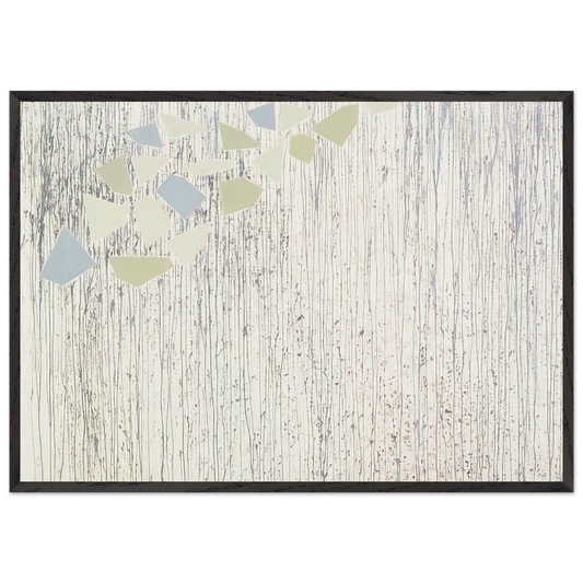 Pale colors on runs - Abstract Expressionism - Robert Goodnough 70x100 cm / 28x40 inches Framed Art Print – Black Wooden Frame