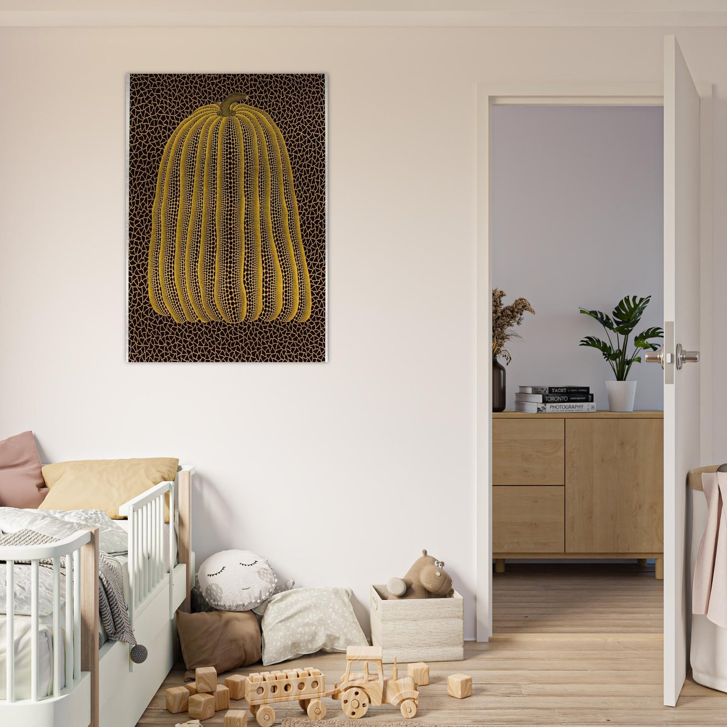 YELLOW PUMPKIN 1992 - Yayoi Kusama Brushed Aluminum Print - 70x100 cm / 28x40 inches | Yayoi Kusama Aluminum Print | Yayoi Kusama Prints