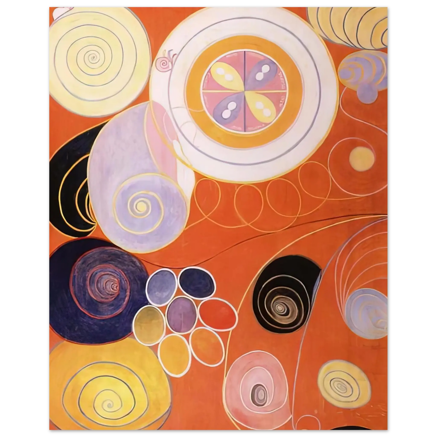 Hilma af Klint - THEY TENS MAINSTAY IV 1907 Wall art - A2 (42 x 59.4  cm) - Premium Wooden Framed Poster With Fine Art Paper - Black frame