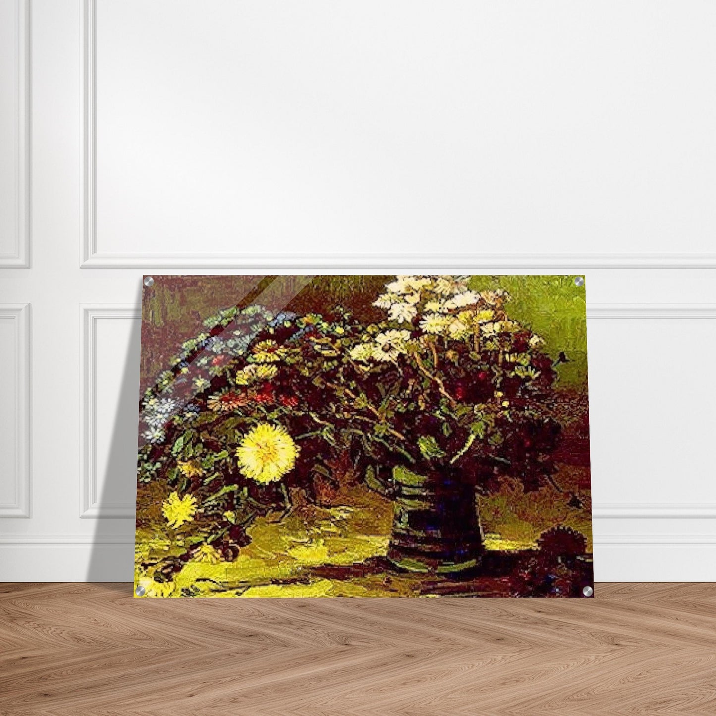 Vase with Daisies - Vincent van Gogh Acrylic Print - 70x100 cm / 28x40″ inches | Vincent van Gogh Wall Art | Vincent van Gogh Prints