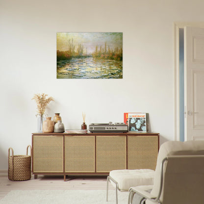 The Ice Floes - claude monet Brushed Aluminum Print - 70x100 cm / 28x40 inches | claude monet Aluminum Print | claude monet Prints