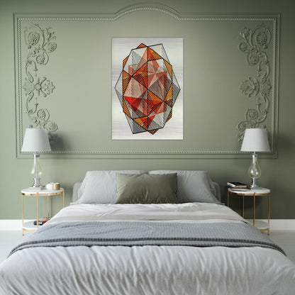 FOUR REGULAR SOLIDS - MC Escher Brushed Aluminum Print - 70x100 cm / 28x40 inches | MC Escher Aluminum Print | MC Escher Prints