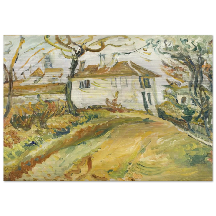 WHITE HOUSE ON A HILL - Chaim Soutine Brushed Aluminum Print - 70x100 cm / 28x40 inches | Chaim Soutine Aluminum Print | Chaim Soutine Prints