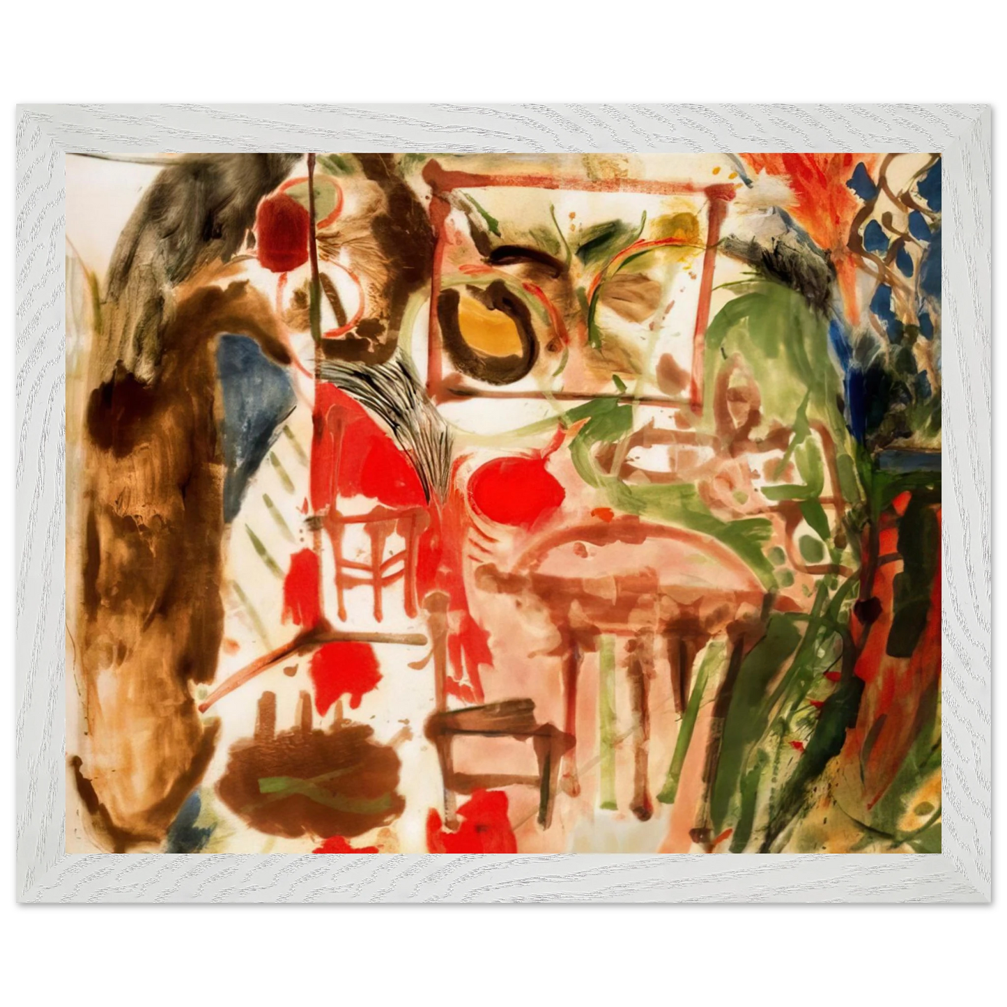 Helen Frankenthaler - Interior - 1957 Wall art - 60x80 cm / 24x32 inches - Premium Wooden Framed Poster With Fine Art Paper-canvas - Black frame