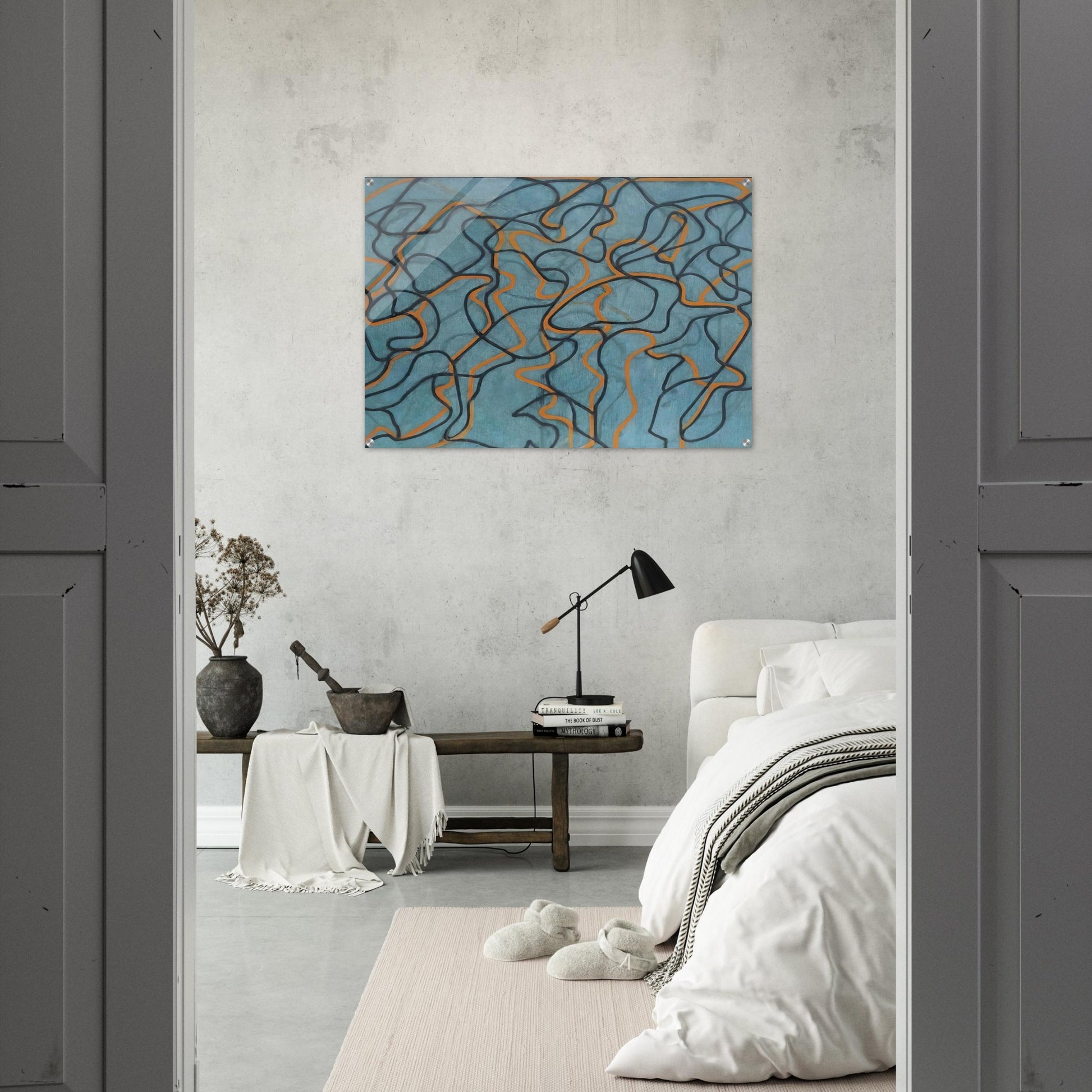 Letter About Rocks #3, Blue Ground - 2010 - Brice Marden Acrylic Print - 70x100 cm / 28x40″ inches