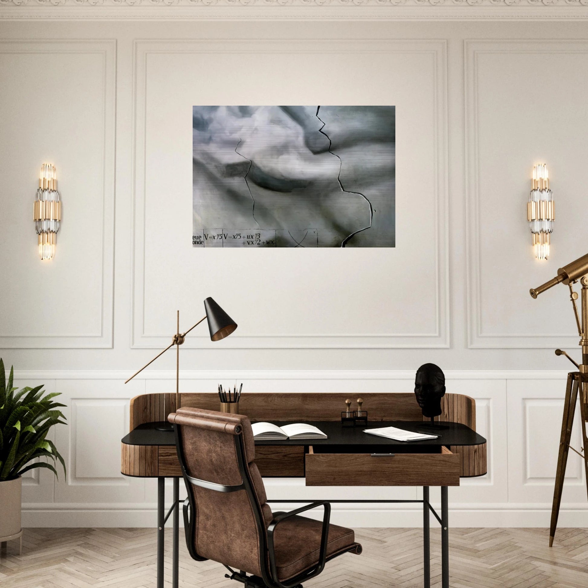 TOPOLOGICAL ABDUCTION OF EUROPE HOMAGE TO RENE THOM - Salvador Dali Brushed Aluminum Print - 70x100 cm / 28x40 inches | Salvador Dali Aluminum Print | Salvador Dali Prints