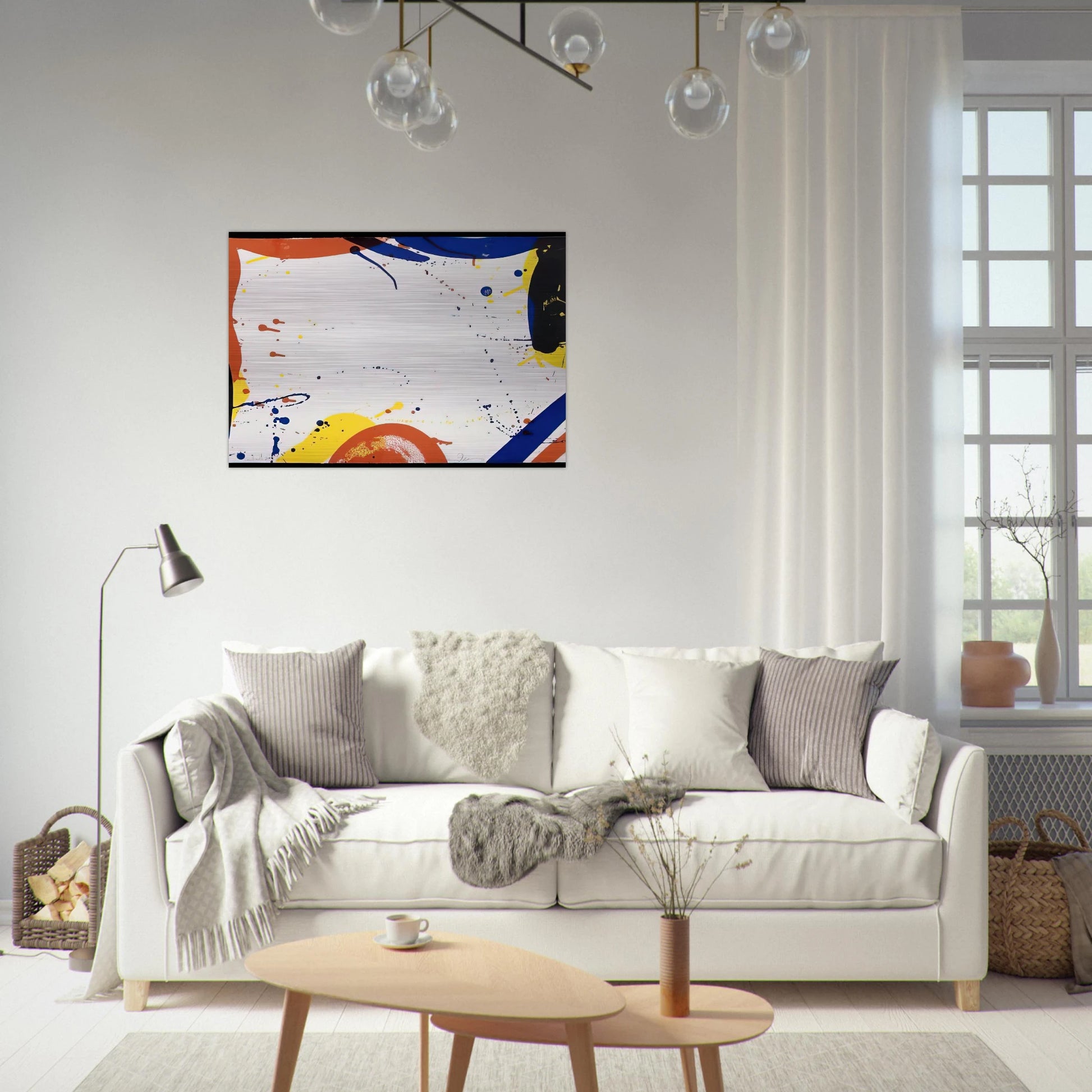 Abstract Composition  SF 61  - Sam Francis Brushed Aluminum Print - 70x100 cm / 28x40 inches | Sam Francis Aluminum Print | Sam Francis Prints
