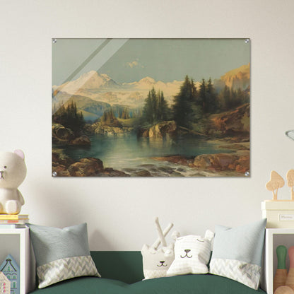 View of the Rocky Mountains - Thomas Moran Acrylic Print - 70x100 cm / 28x40″ inches