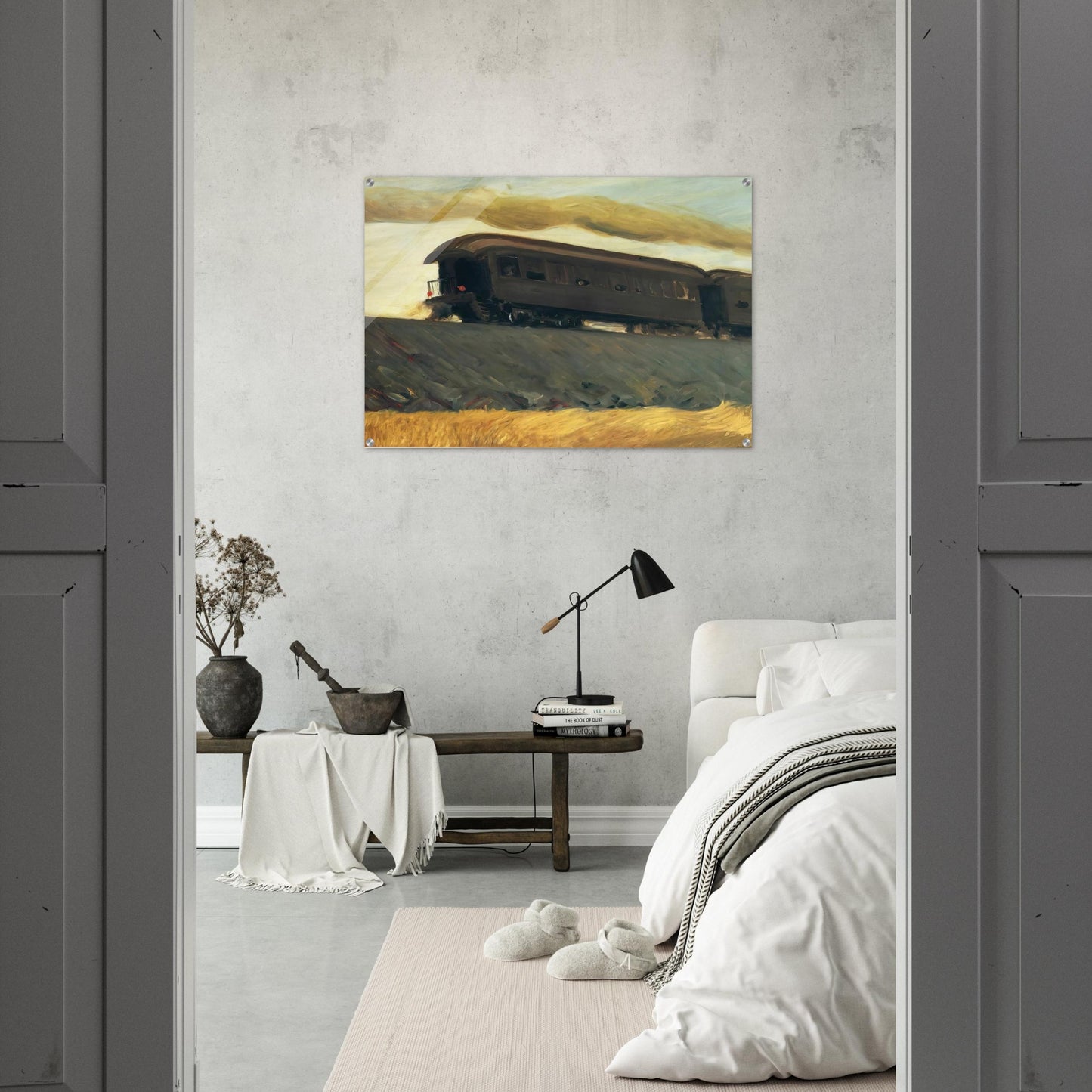 Railroad Train - Edward Hopper Acrylic Print - 70x100 cm / 28x40″ inches