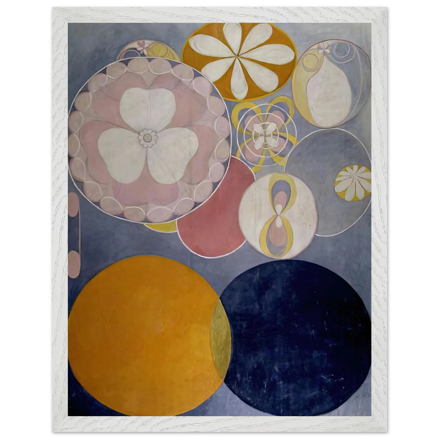 Hilma af Klint - DE TIO ST RSTA N 2 BARNAALDERN 1907 Wall art - 70x100 cm / 28x40 inches - Premium Wooden Framed Poster With Fine Art Paper-canvas - White frame