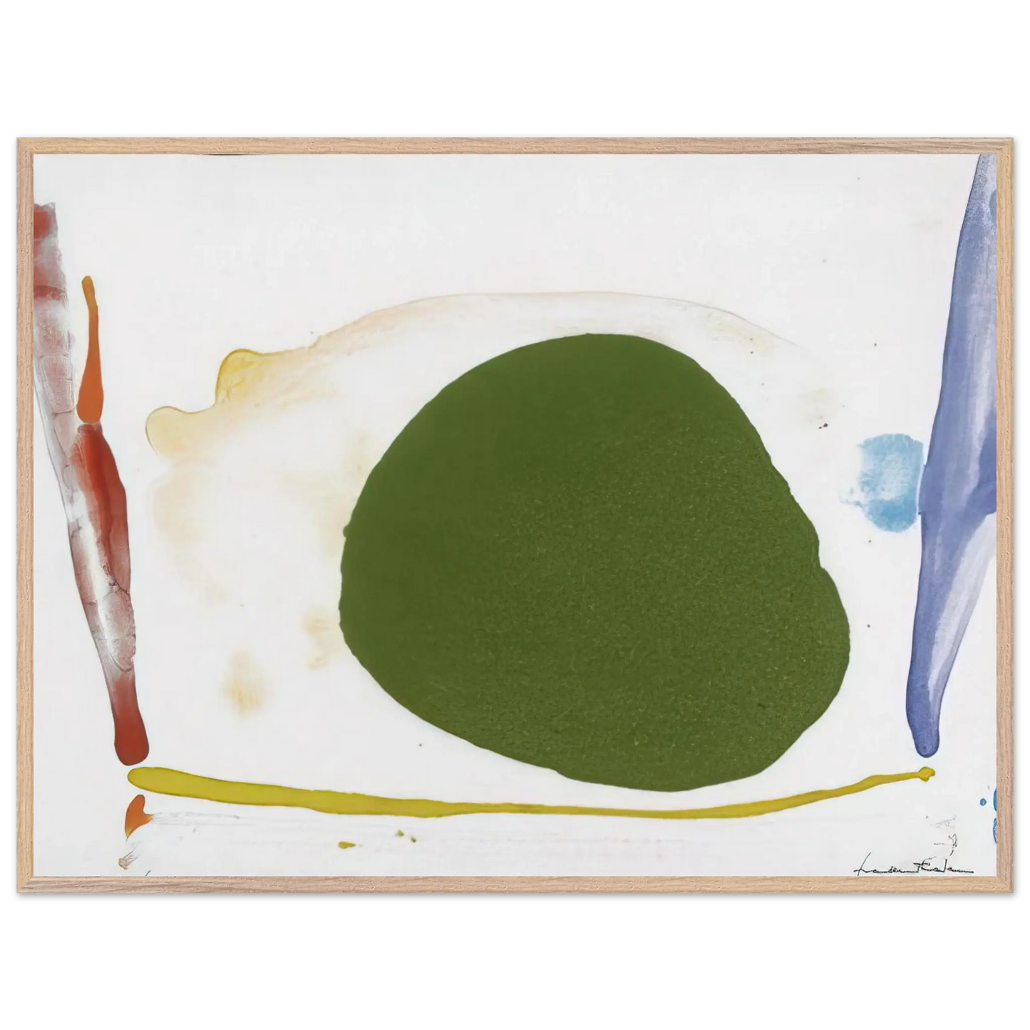 Helen Frankenthaler - Thanksgiving Day - 1973 Wall art - 70x70 cm / 28x28 Inches - Premium Wooden Framed Poster With Fine Art Paper - Black frame