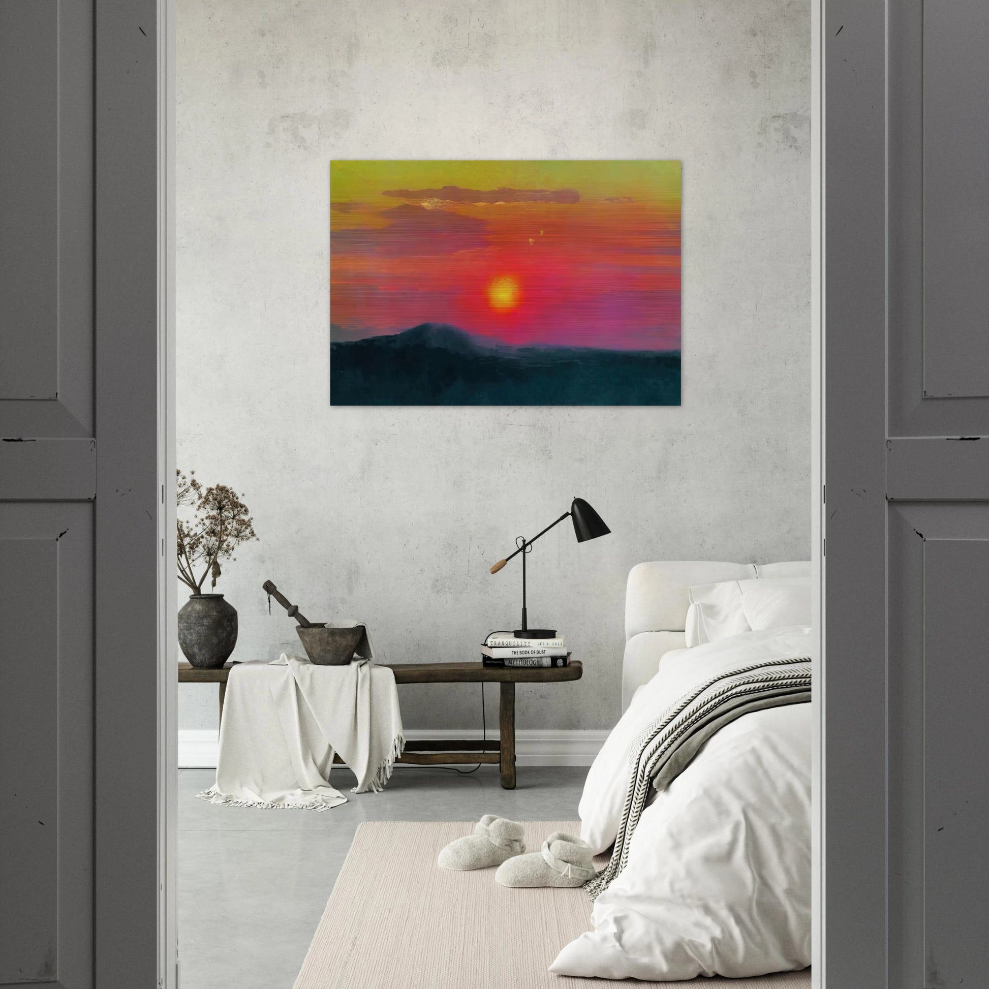 Red sunset - Arkhyp Kuindzhi Brushed Aluminum Print - 70x100 cm / 28x40 inches | Arkhyp Kuindzhi Aluminum Print | Arkhyp Kuindzhi Prints