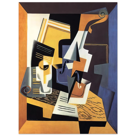 Juan Gris - VIOLIN AND GLASS 1918  75x100 cm / 30x40inches Fine Art Poster