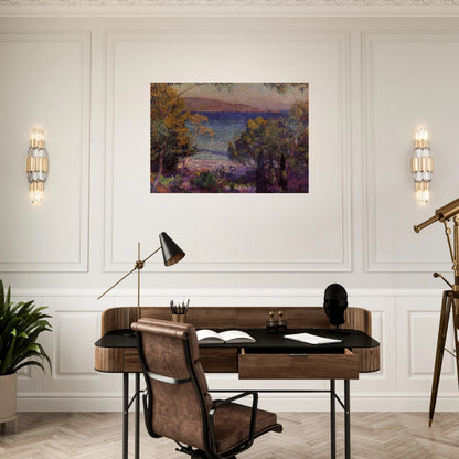 PINES AND EUCALYPTUS AT CAVELIERI 1905 - Theo van Rysselberghe Brushed Aluminum Print - 70x100 cm / 28x40 inches | Theo van Rysselberghe Aluminum Print | Theo van Rysselberghe Prints