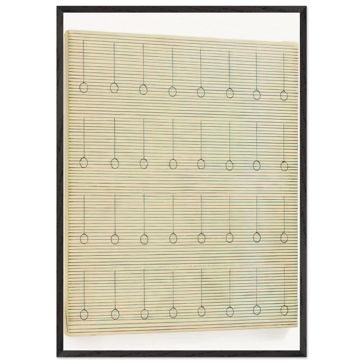 Drops - Agnes Martin 70x100 cm / 28x40 inches Framed Art Print – Black Wooden Frame