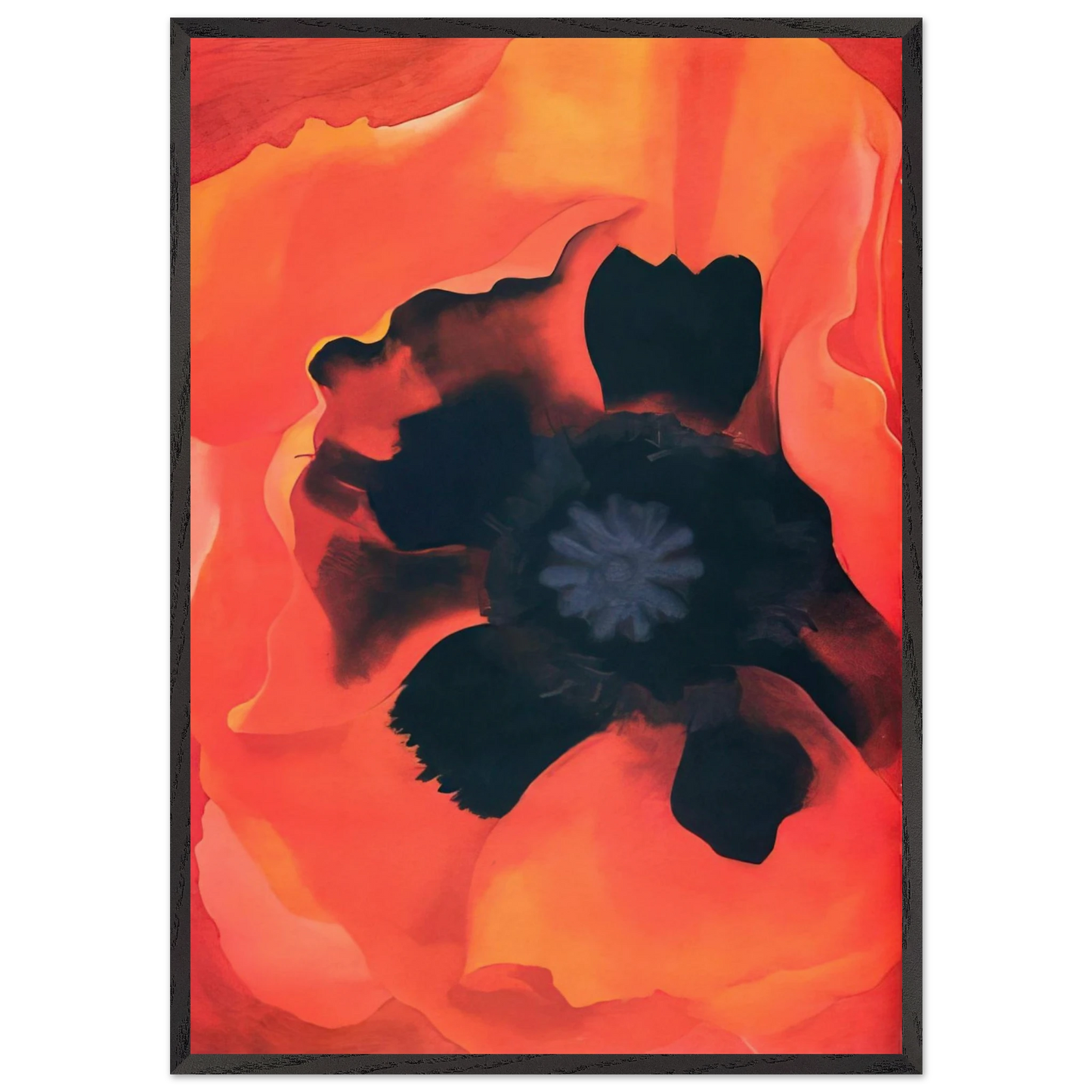 Poppy 2 - Georgia OKeeffe 70x100 cm / 28x40 inches Framed Art Print – Black Wooden Frame