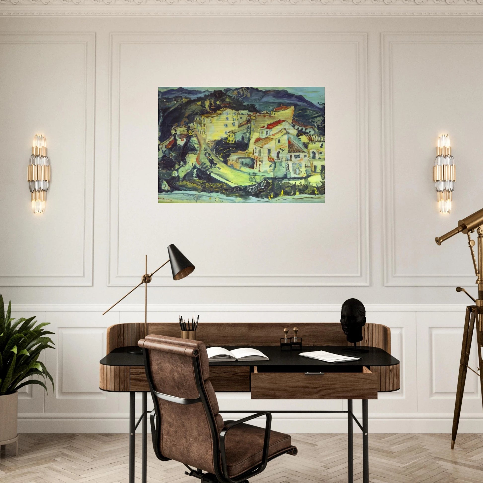 LANDSCAPE OF CAGNES - Chaim Soutine Brushed Aluminum Print - 70x100 cm / 28x40 inches | Chaim Soutine Aluminum Print | Chaim Soutine Prints