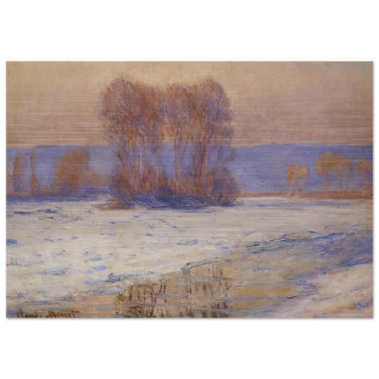 The Seine at Bennecourt, Winter - claude monet Brushed Aluminum Print - 70x100 cm / 28x40 inches | claude monet Aluminum Print | claude monet Prints