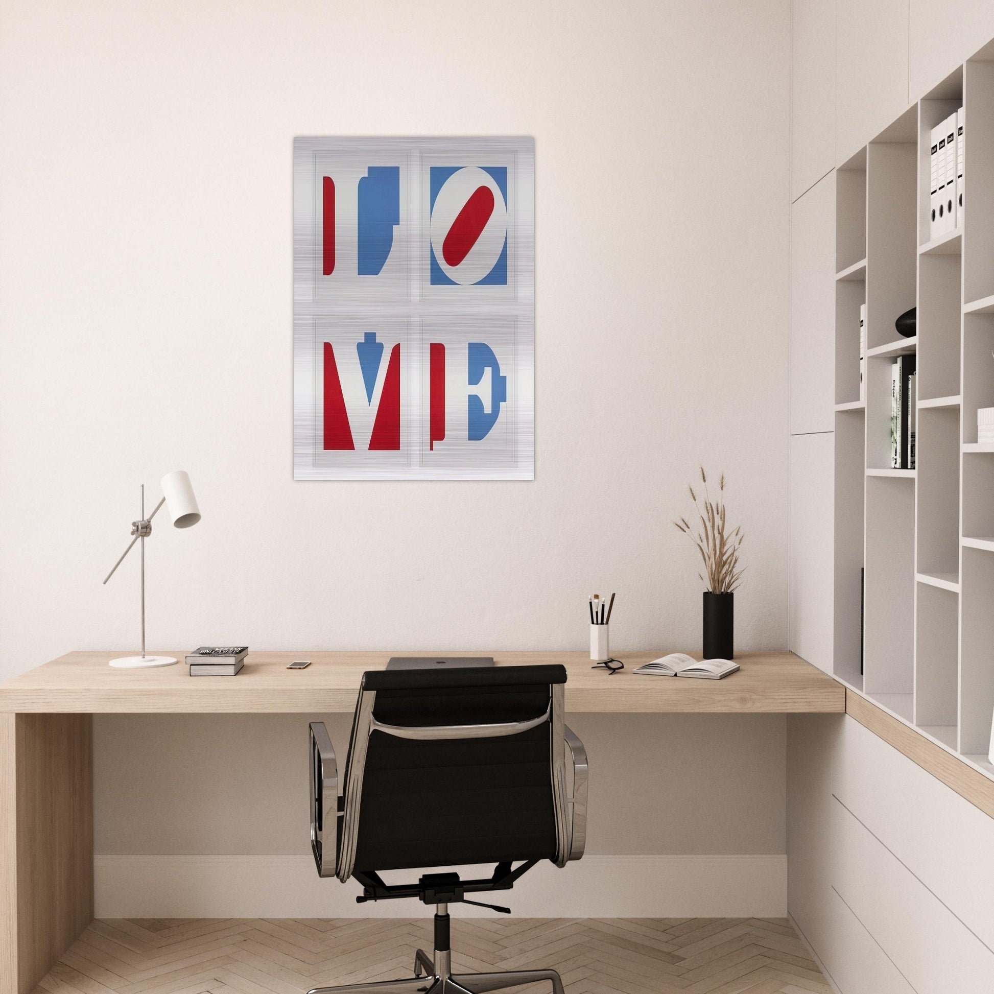 Four Panel Love - Robert Indiana Brushed Aluminum Print - 70x100 cm / 28x40 inches | Robert Indiana Aluminum Print | Robert Indiana Prints