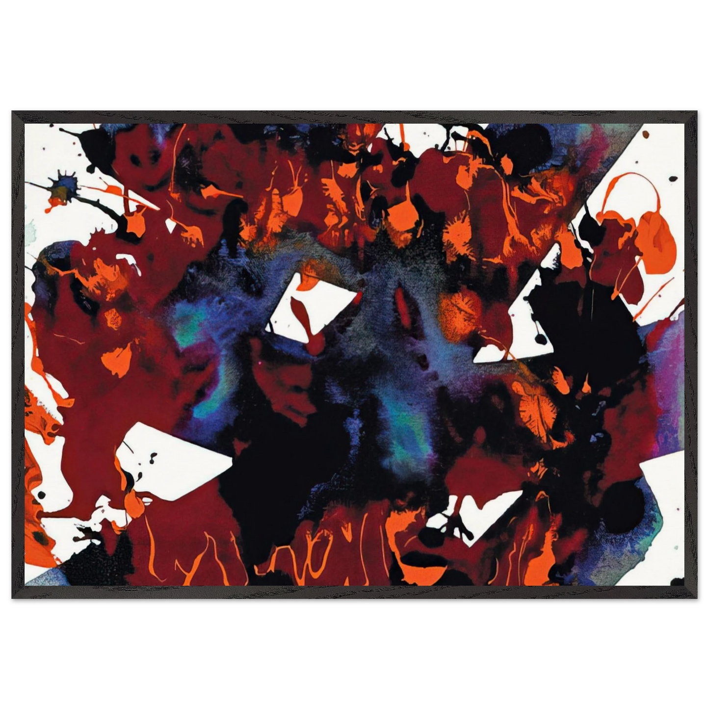 Untitled  SFP94-149  SFF 1819  - Sam Francis 70x100 cm / 28x40 inches Framed Art Print – Black Wooden Frame