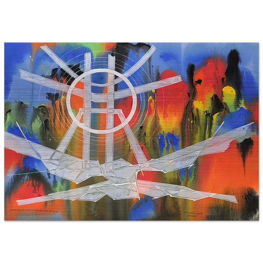 Significant Event Note - 1980 - Jimmy Ernst Brushed Aluminum Print - 70x100 cm / 28x40 inches | Jimmy Ernst Aluminum Print | Jimmy Ernst Prints