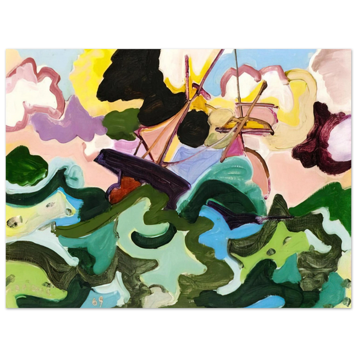 Charles Lapicque - En fuite - Fauvism, Tachisme  75x100 cm / 30x40inches Fine Art Poster