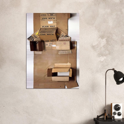 PLAIN SALT CARDBOARD 1971 - Robert Rauschenberg Brushed Aluminum Print - 70x100 cm / 28x40 inches | Robert Rauschenberg Aluminum Print | Robert Rauschenberg Prints