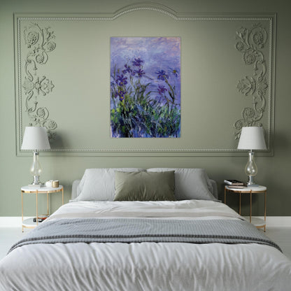 Lilac Irises - claude monet Brushed Aluminum Print - 70x100 cm / 28x40 inches | claude monet Aluminum Print | claude monet Prints