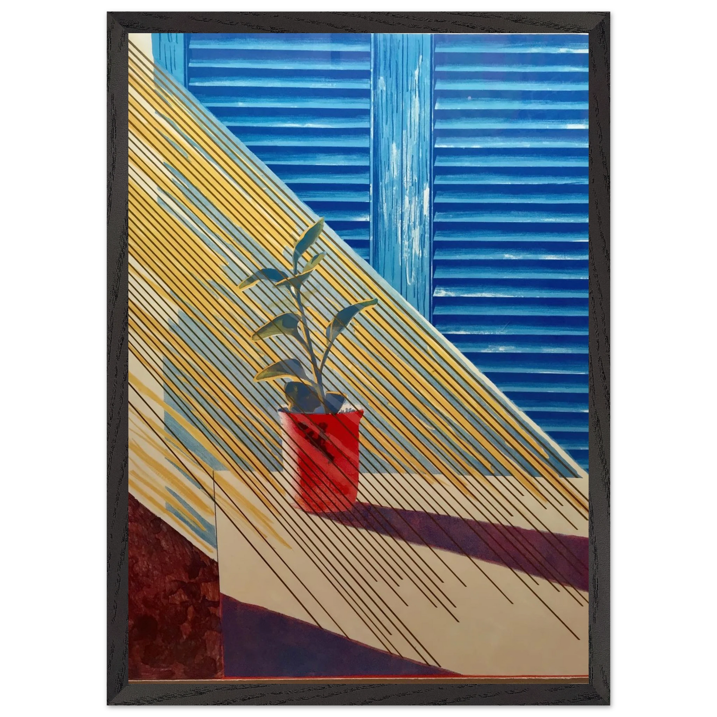 David Hockney - David Hockney Wall art - A3 (29.7 x 42  cm) - Premium Wooden Framed Poster With Fine Art Paper - White frame