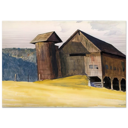 Barn and Silo, Vermont - Edward Hopper Brushed Aluminum Print - 70x100 cm / 28x40 inches | Edward Hopper Aluminum Print | Edward Hopper Prints