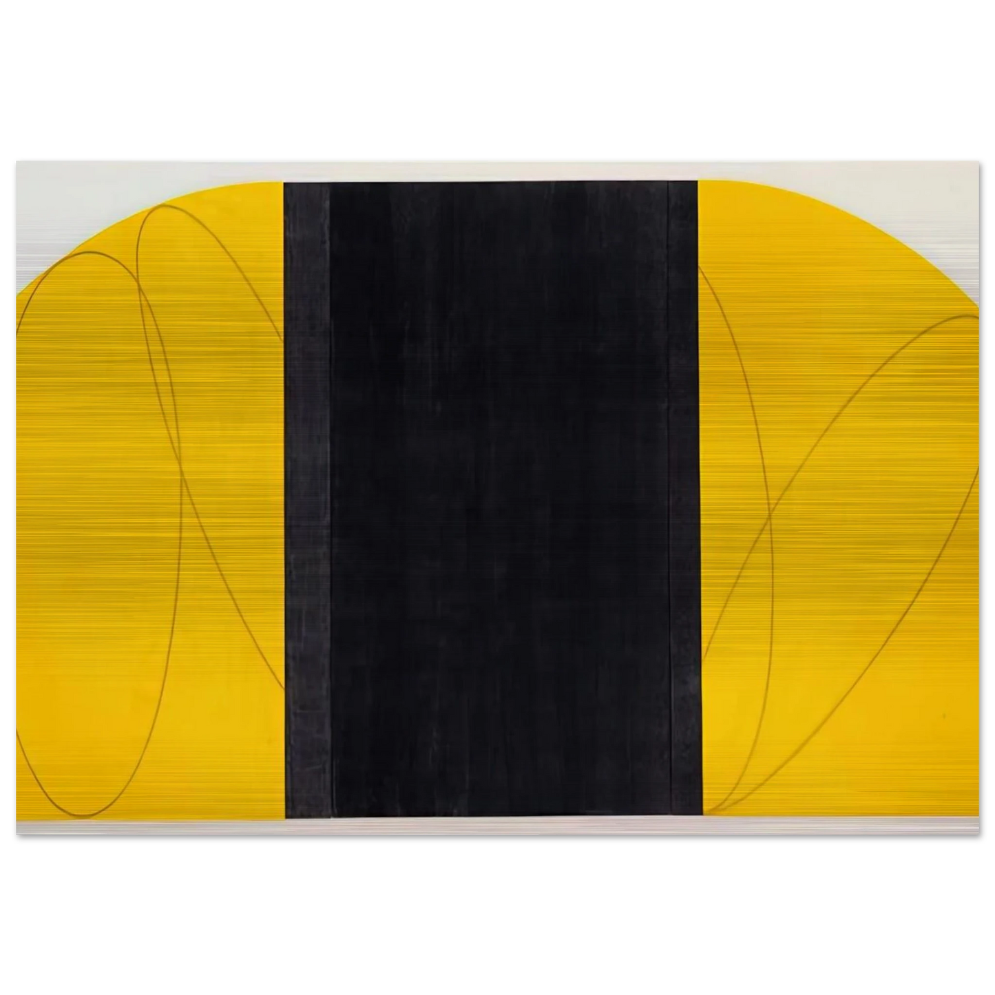 ELLOW BLACK ZONE PAINTING IV 1996 - Robert Mangold Brushed Aluminum Print - 70x100 cm / 28x40 inches | Robert Mangold Aluminum Print | Robert Mangold Prints