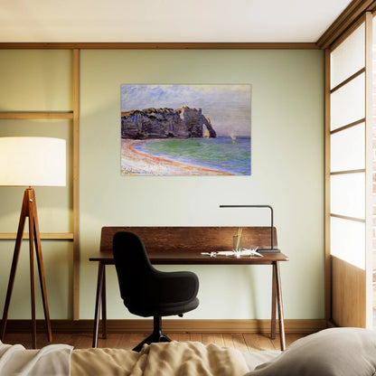 The Manneport, Etretat, the Porte d'Aval - claude monet Brushed Aluminum Print - 70x100 cm / 28x40 inches | claude monet Aluminum Print | claude monet Prints