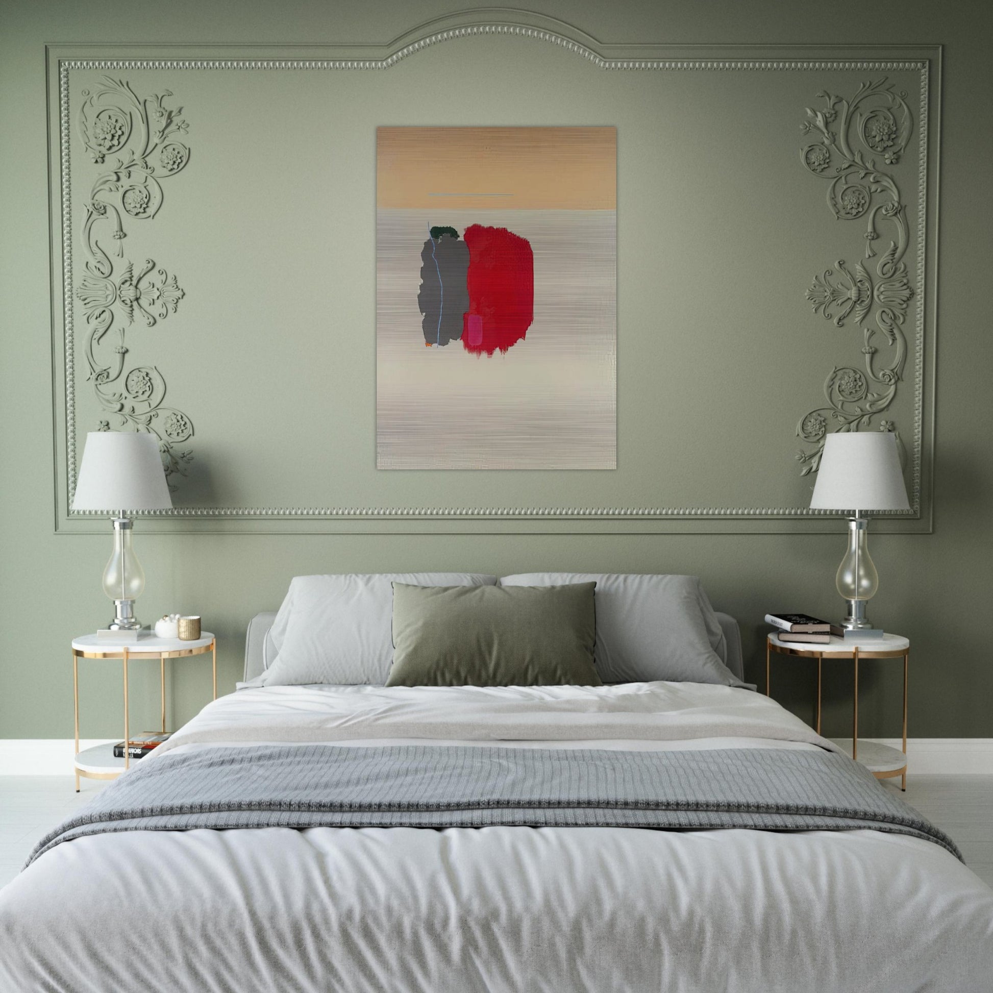 Red Spot - 1954 - John Ferren Brushed Aluminum Print - 70x100 cm / 28x40 inches | John Ferren Aluminum Print | John Ferren Prints