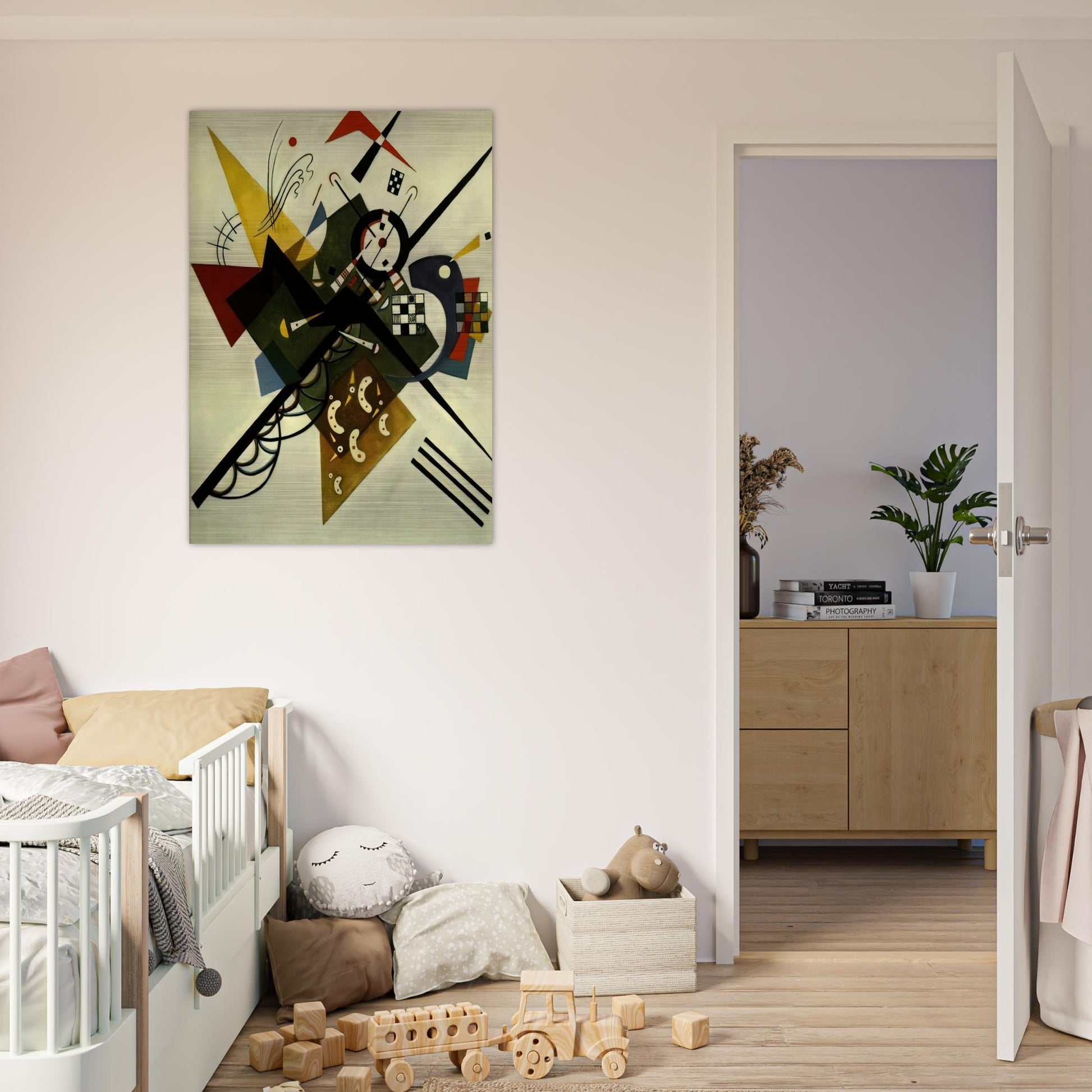 ON WHITE II 1923 - Wassily Kandinsky Brushed Aluminum Print - 70x100 cm / 28x40 inches | Wassily Kandinsky Aluminum Print | Wassily Kandinsky Prints