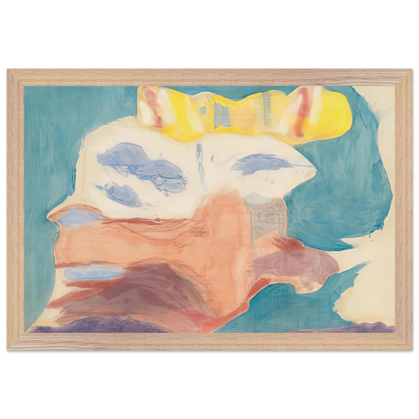 Helen Frankenthaler - Sea Goddess, 1963- Wall Art - 21x29.7 cm / 8x12" - Premium Wooden Framed Poster With Fine Art Paper-canvas - Wood frame