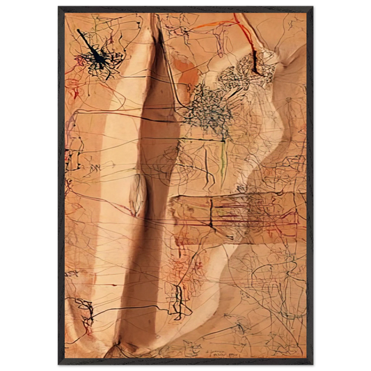 Untitled - 1964 N9 - Mira Schendel 70x100 cm / 28x40 inches Framed Art Print – Black Wooden Frame